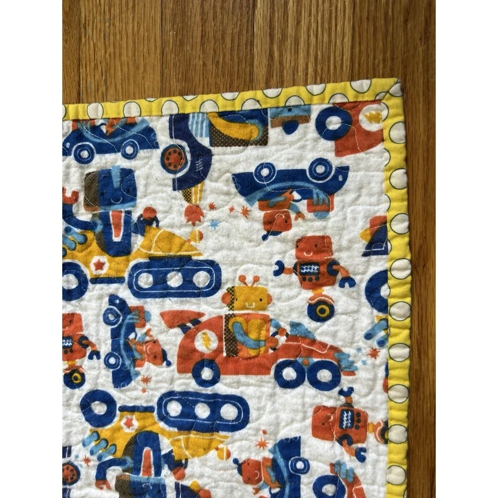 Handmade Baby Quilt Cars Transportation Theme Patchwork 39x54 Toddler